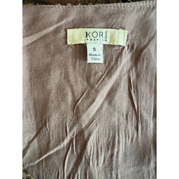 Kori America Pink Blush Taupe Leopard Print Chiffon size small Dress - Picture 8 of 11